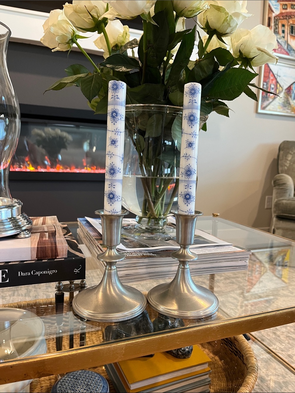Pair of beautiful Pewter candle holders